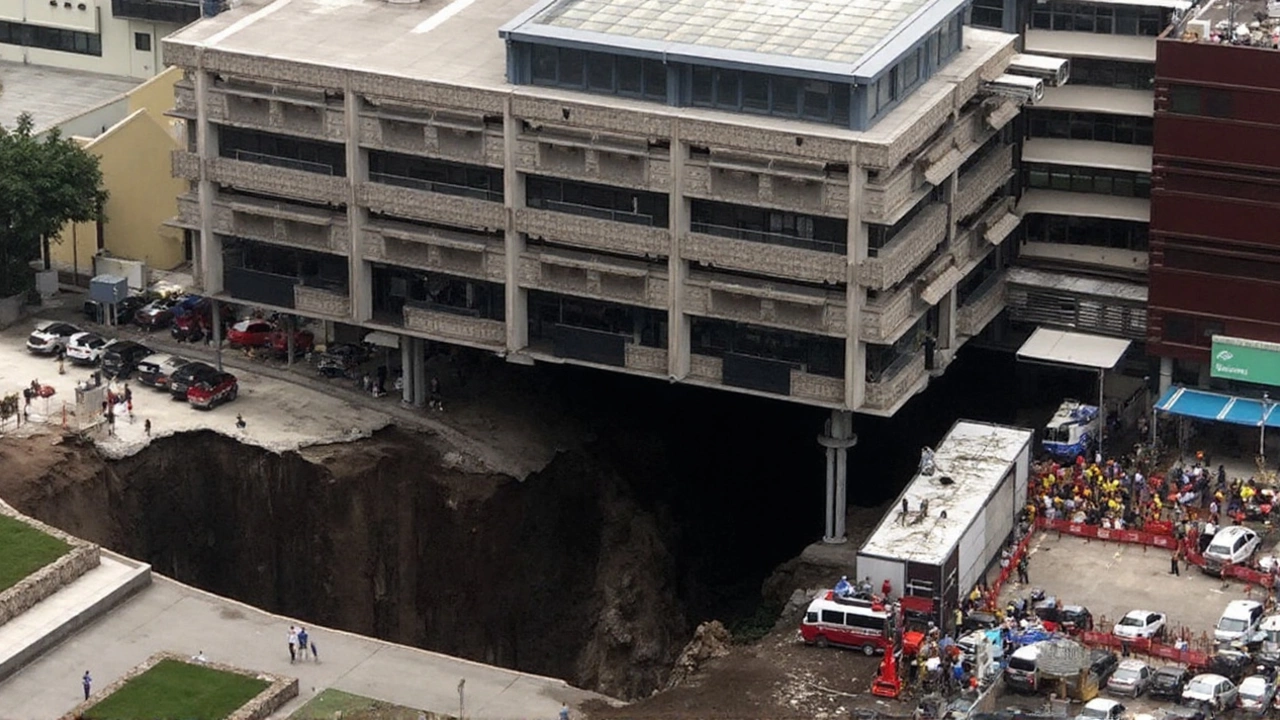 Bangkok Sinkhole Cripples Hospital and Halts MRT Construction